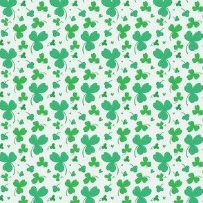 (S) St Patricks Day Lucky Green Shamrocks on Soft White