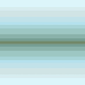 Large Coastal Decor Blue Green Gradient Stripes Horizontal