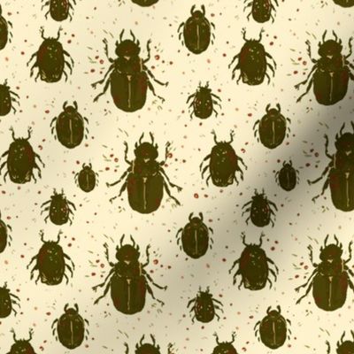 S- Black Beetle Bugs - Cornsilk