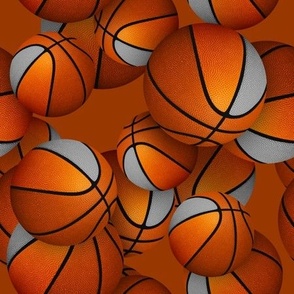 orange gray sports team colors basketballs pattern on orange background