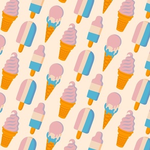 Sweet Summer - I Scream - Retro Ice Cream + Popsicles - Pastel Easter Palette