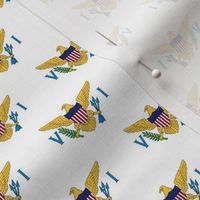 US Virgin Islands flag, 0.75"x1.5” staggered on white