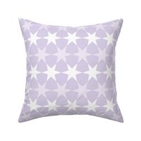 Medium // Star Geometric Pattern - White on Lilac