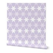 Medium // Star Geometric Pattern - White on Lilac