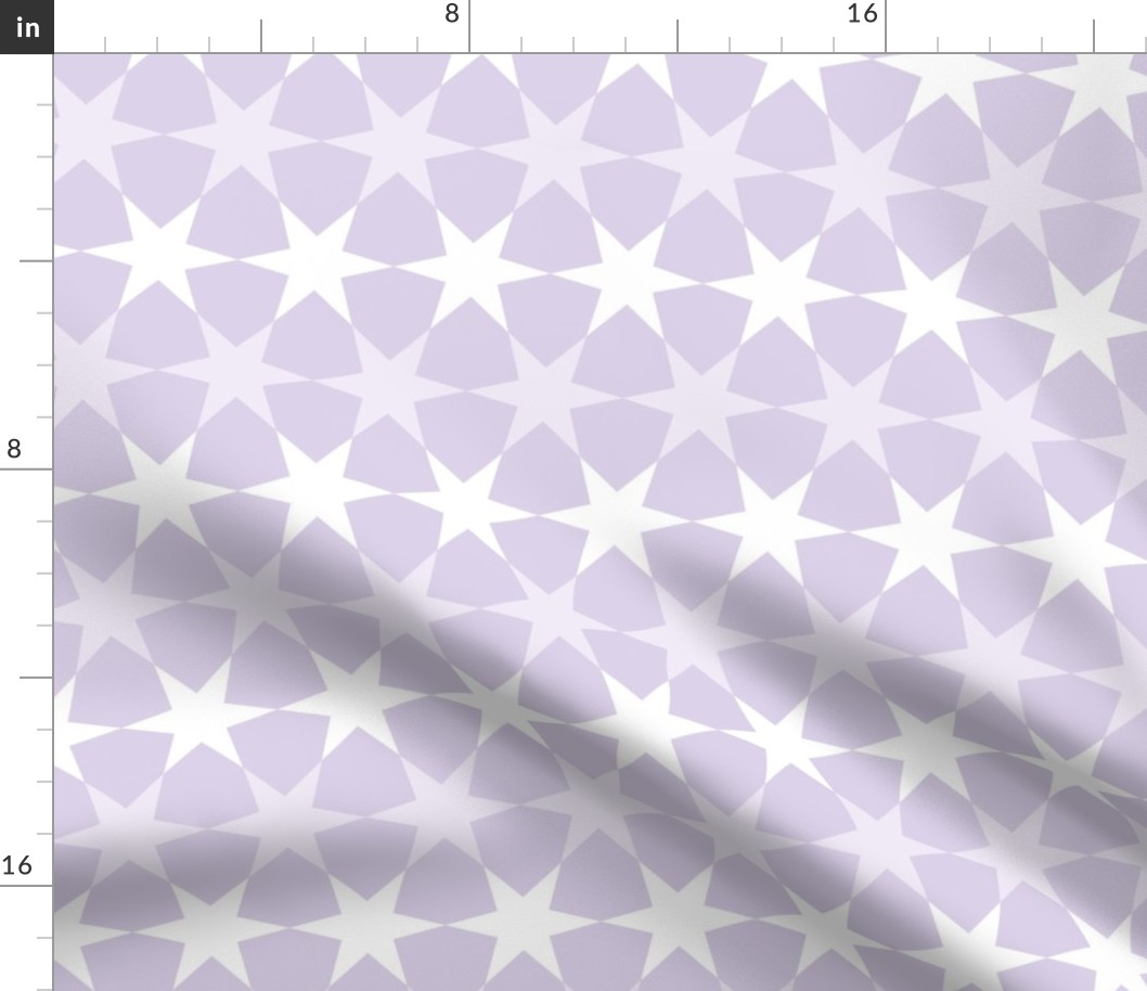Medium // Star Geometric Pattern - White on Lilac