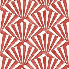 (medium) textured wide art deco stripes geometric red white