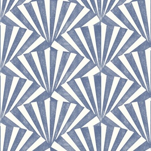 (medium) textured wide art deco stripes geometric  blue nova
