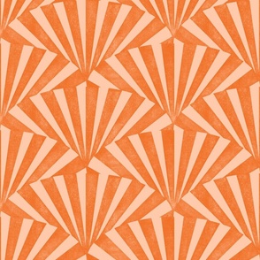 (medium) textured wide art deco stripes geometric orange