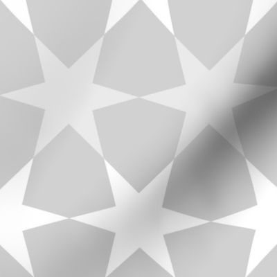 Large // Star Geometric Pattern - White on Grey