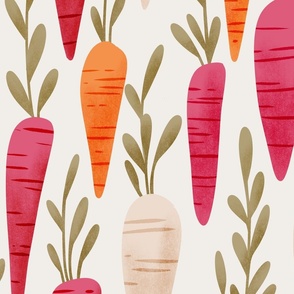 Watercolor,colorful carrots (Large scale)
