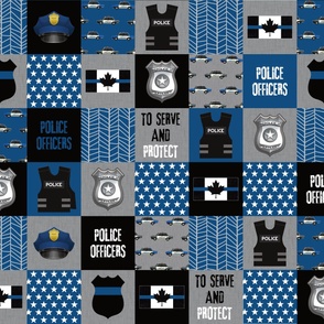 6" Police officer cheater quilt - Canadian flag
