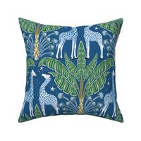 Tropical Night Safari Giraffe/blue and green/large