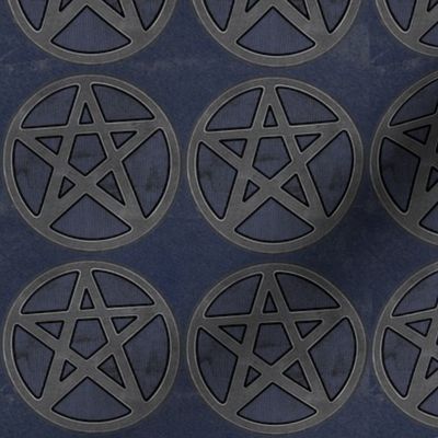 Little Pentagrams Pattern In Blue and Grey
