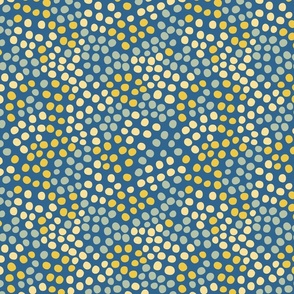River of Dots blue yellow gold