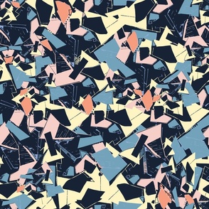 Large Terrazzo Shards | Layered geometric shapes in pastel colours and black