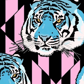 Tiger tiger diamond stripe XL pink and baby blue