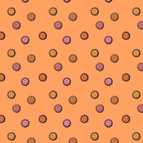 Happy Flower Print in orange