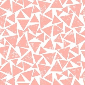 Geometric Distressed Triangles in Coral Pink 