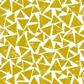 Geometric Distressed Triangles in Gold 