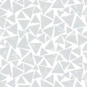 Geometric Distressed Triangles in Light Grey
