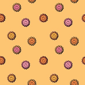 Happy Flower Print in yellow