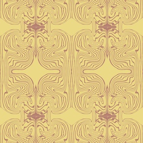 Seamless pattern with fancy monochromatic patterns with tie-dye elements on a yellow background