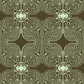 Seamless pattern with fancy solid patterns with tie-dye elements on a brown background