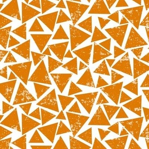 Geometric Distressed Triangles in Orange 