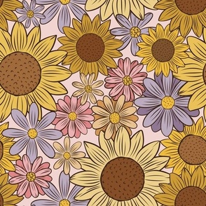 Sunflowers in Bloom (Purple)(Large Scale)(10.5"/12")