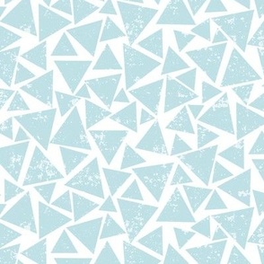 Geometric Distressed Triangles in Pastel Blue