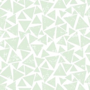 Geometric Distressed Triangles in Pastel Green
