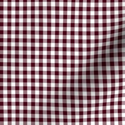 1/4 Inch Buffalo Check White and dark maroon red