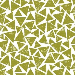 Geometric Distressed Triangles in Spring Green