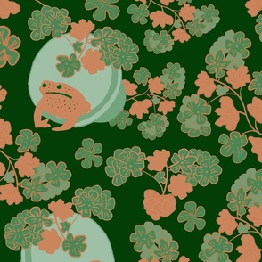 Frog Garden Party-Green-Aqua-Melon
