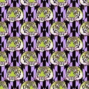 Tiger tiger diamond stripe, small, avocado and lavender