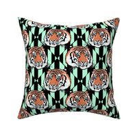 Tiger tiger diamond stripe small scale, orange and mint