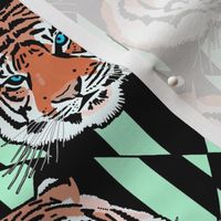 Tiger tiger diamond stripe small scale, orange and mint