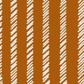 Rugged Slant line Stripes - Burnt Orange