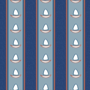 6" rep  stripes navy sailboat