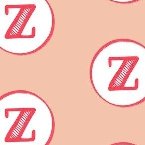 Z Fun Pink Monogram in White Circle