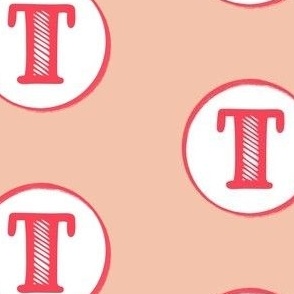 T Fun Pink Monogram in White Circle