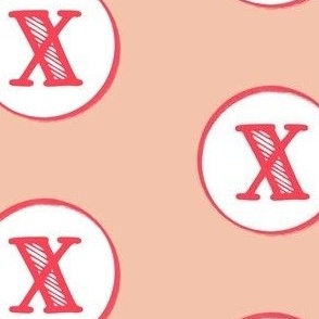X Fun Pink Monogram in White Circle