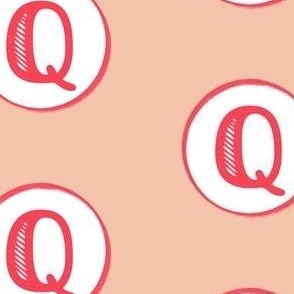 Q Fun Pink Monogram in White Circle