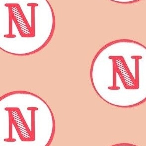 N Fun Pink Monogram in White Circle