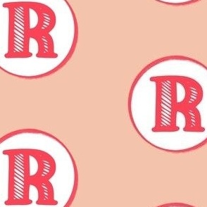 R Fun Pink Monogram in White Circle