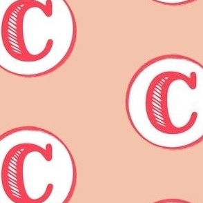 C Fun Pink Monogram in White Circle