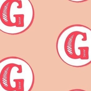 G Fun Pink Monogram in White Circle