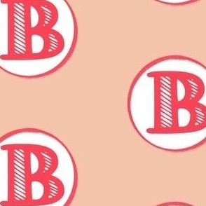 B Fun Pink Monogram in White Circle