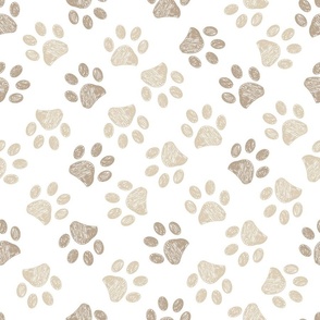 Light brown colored paw print background