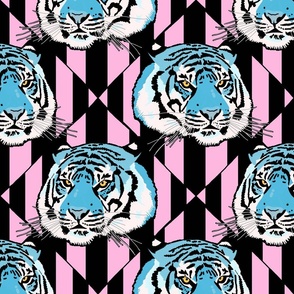 Tiger tiger diamond stripe medium scale, pink and blue